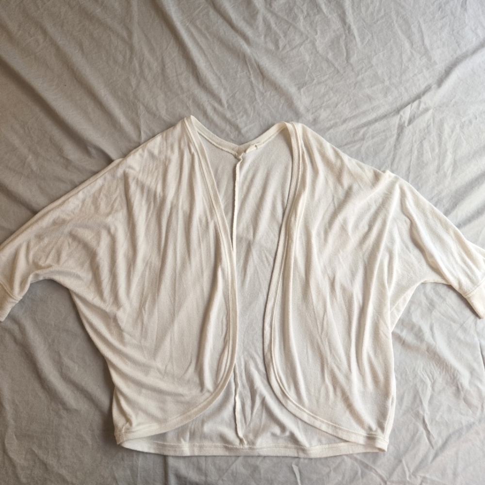 Gap Off White sz L open flowy cardigan wrap shawl shrug